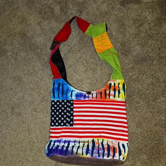 Rising International Handbags - Rising International Colorful American Flag Shoulder Bag
